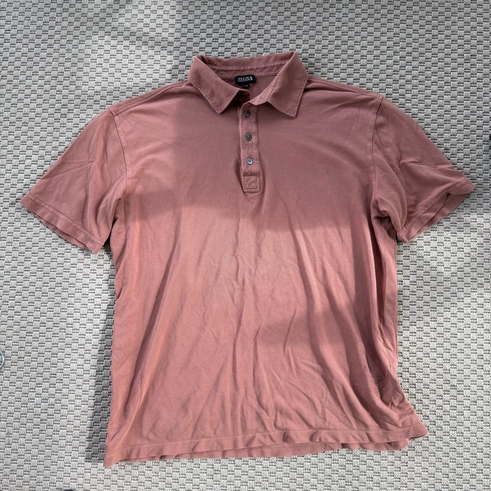 Zegna cotton mens cotton and silk tipped polo shirt
